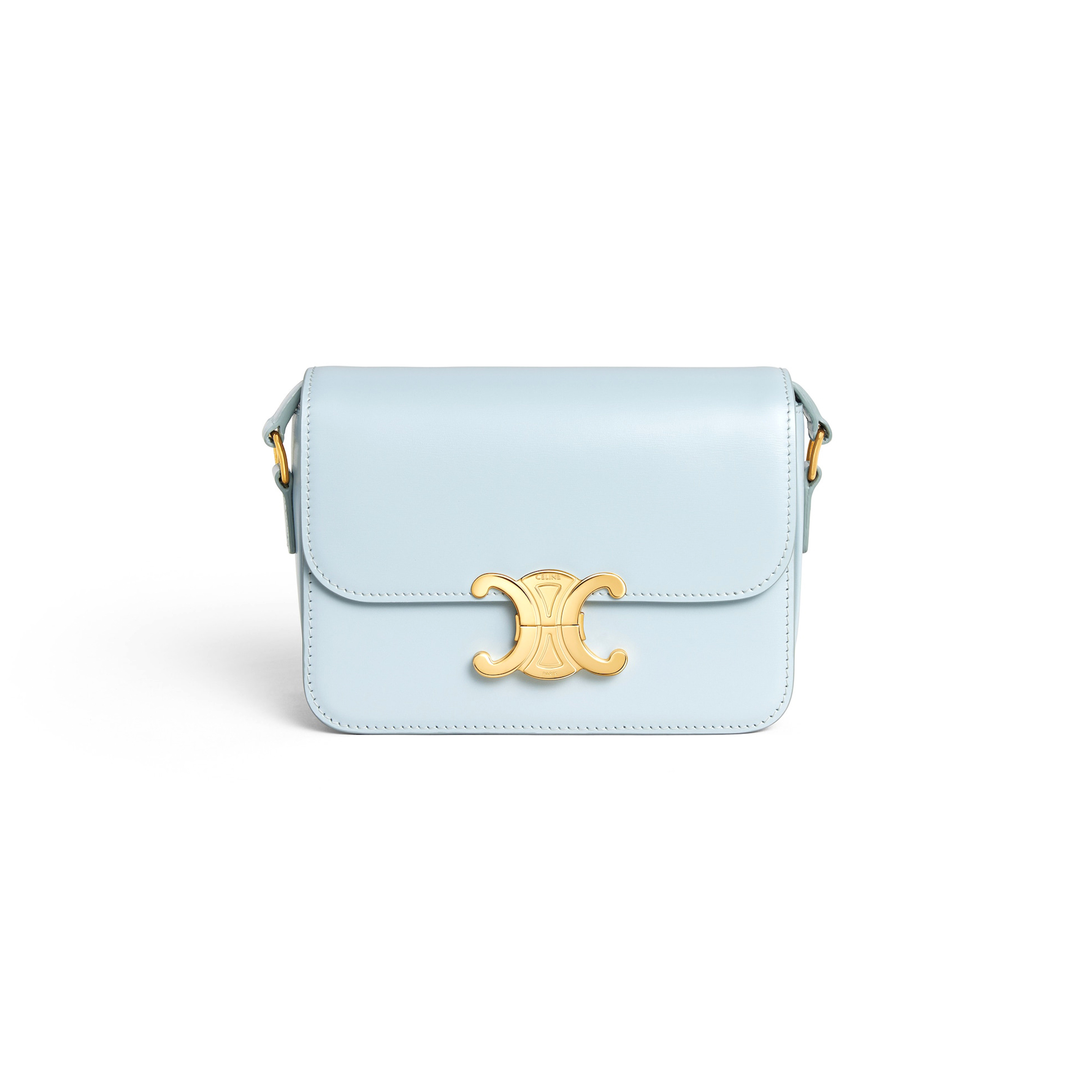 CELIN SMALL TEEN TRIOMPHE BAG IN SHINY CALFSKIN 188423BF4.07IC (18.5*14*6cm)